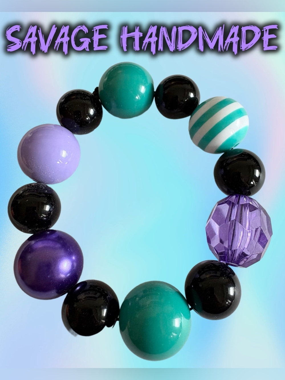 Wonderland - Handmade Chunky Stretch Colorful Beaded Bracelet